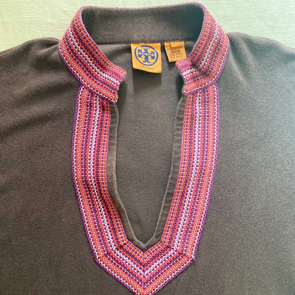 Tory Burch Espresso & Raspberry Stripe Terry Clot… - image 2